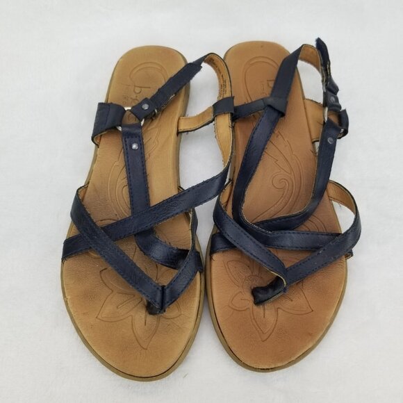 ✅B.O.C Born Concept Black Faux Leather Thong Strappy Slingback Sandals Womens 8M - Picture 5 of 11